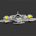White Spacecraft Model With Detailed Design Multiple Engines And Cockpit For Space Exploration