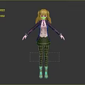 Anime Character With Blonde Pigtails Red Coat Short Skirt And Boots Standing Pose