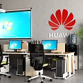 Projector Copier Water Dispenser Desk Computer Host 3d model