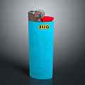 Blue Sliq Lighter With Yellow Logo And Metal Top Design