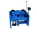 Playful Blue Koala Shaped Kids Chair With Tablet Holder And Stool