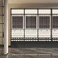 Modern Wine Cabinet With Glass Doors And Storage For Wine Bottles And Glasses