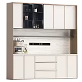 Modern Elegant Sideboard Design With Cabinet Doors Drawers Open Shelf And Glass Storage