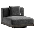 Black Rudolph Single Sofa Casual Chair Fabric Sofa 3d model