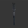 Vintage Submachine Gun with Metal Construction Magazine and Barrel Design