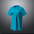 Blue V Neck Short Sleeve Casual T Shirt With Comfortable Fabric Design