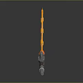 Luminous Orange Yellow Gradient Sword With Crystal Blade And Black Handle