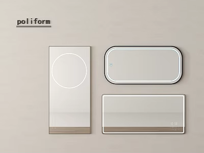 Poliform Modern Mirrors With Rectangular And Oval Shapes In Contemporary Design 3d model