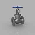 Stainless Steel Industrial Valve With Blue Handle And Flange Connection