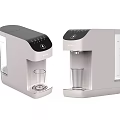 Modern Household Water Dispensers With Transparent Tank And Glass Cup Design