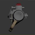Tactical Metal Weapon With Sharp Knife Blade Knuckle Handle And Red Accent