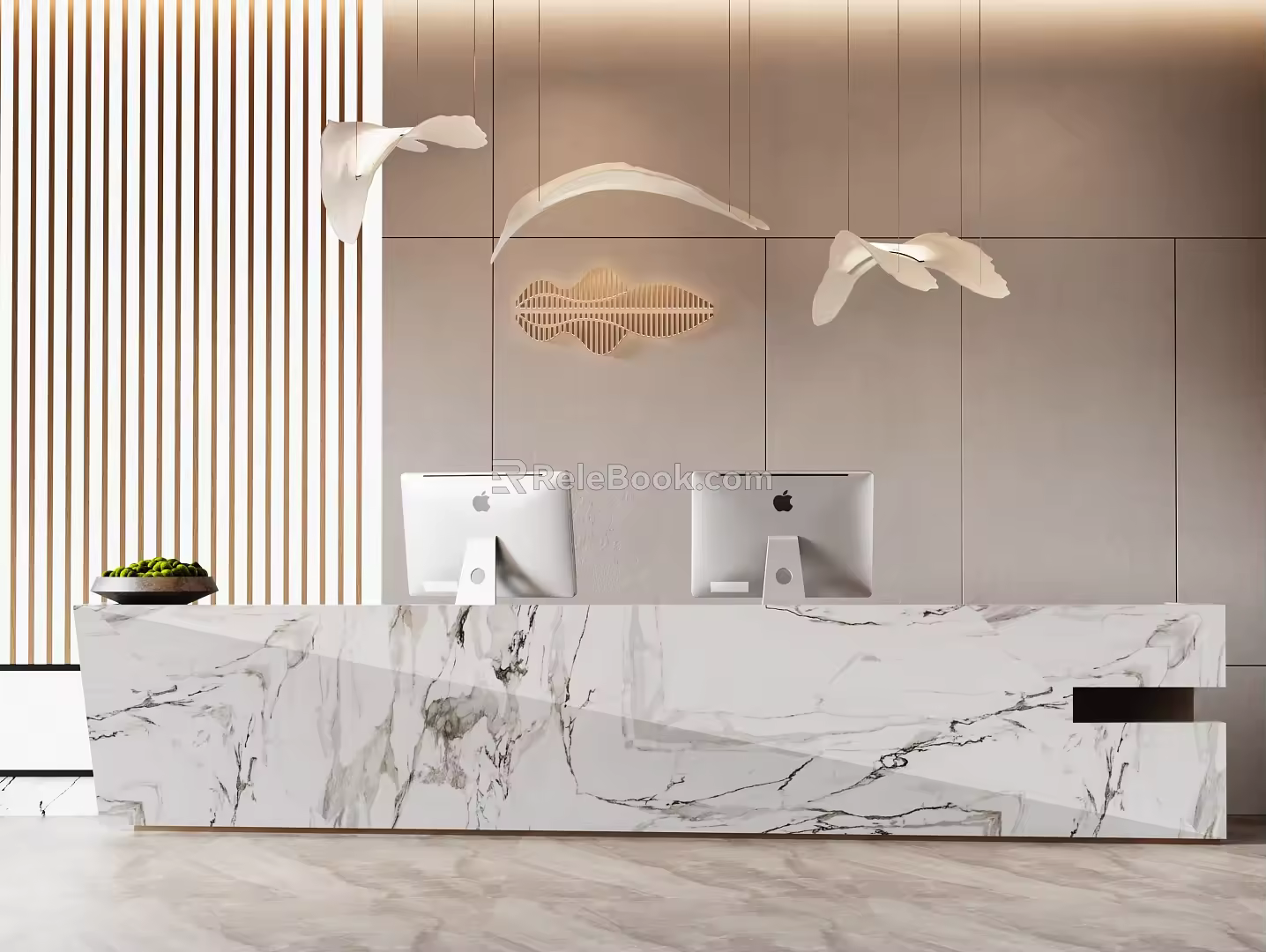 Modern reception desk 3d model