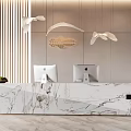 Modern reception desk 3d model