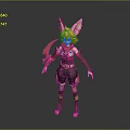Vibrant Game Cinematic Character with Fox Ears Orange Hair Red Brown Outfit Holding Weapon