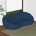 Modern Curved Sofa Bubble Sofa Shaped Sofa Straight Row Sofa Three-Seat Sofa 3d model