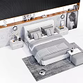 Modern Background Double Bed Simple Double Bed 3d model
