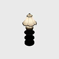 Traditional Ceramic Table Lamp With Cream Tassel Lampshade And Black Spiral Base