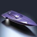 Sleek Purple Yacht Displaying Modern Aerodynamic Design In Dark Background