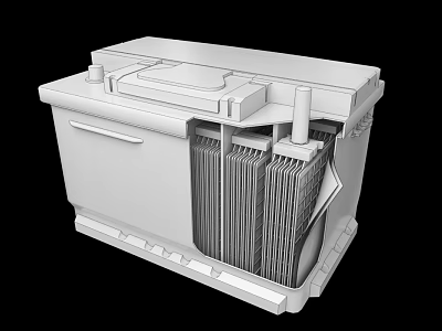 Public Facility Electrical Equipment Structural Design With Cooling Fins And Enclosure 3d model