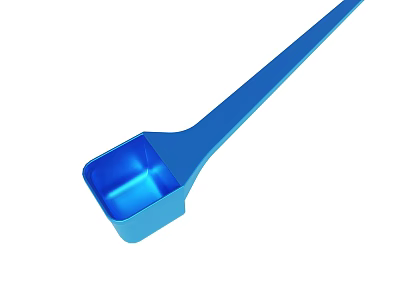 Blue Plastic Scoop With Long Handle And Square Shaped Head Design 3d model