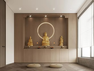 modern shrine buddha room buddha hall buddha room worship zen buddha hall worship buddha room leisure buddha hall 3d model