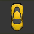 Yellow Sports Car With Sleek Design Black Accents Rear Spoiler and Shiny Exterior