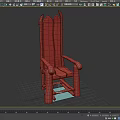 Rustic Handcrafted Wooden Single Chair With Natural Wood Backrest And Armrests