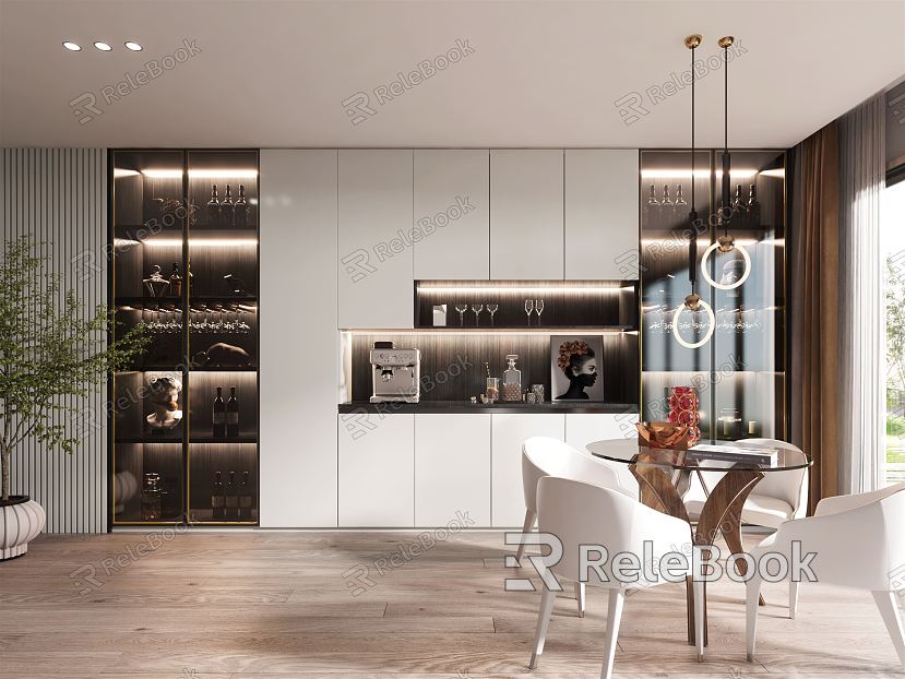 Light Luxury Restaurant Multi-function Wine Cabinet model