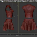 White Lace Corset Top and Ruffle Skirt Set with Short Sleeves