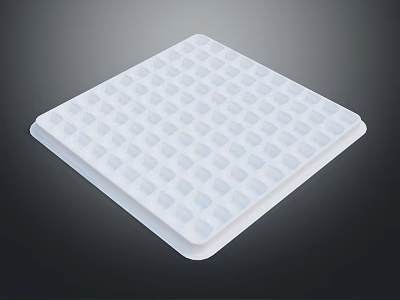 White Square Grid Tray With Small Uniform Cubes For Multi Purpose Use 3d model