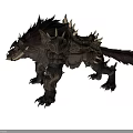 Armored Spiked Wild Beast With Thick Brown Fur Sharp Tusks And Muscular Build