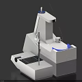 Advanced Industrial Equipment With White Gray Body And Blue Top Components For Precision Measurement Analysis