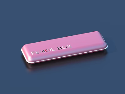 Pink Pencil Box With Smooth Surface And Shiny Finish On Dark Background 3d model