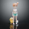 Modern game character girly girl 3d model