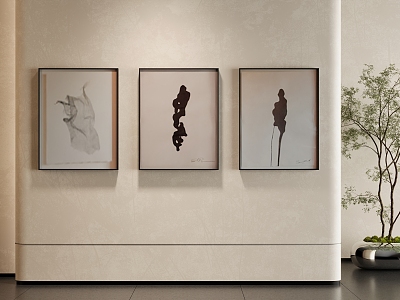 Modern decorative painting combination 3d model