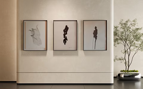 Modern decorative painting combination 3d model