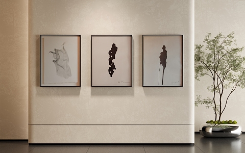 Modern decorative painting combination 3d model