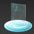 Projection Monitoring System With Transparent Panel And Blue Data Patterns On Platform