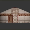 Traditional Yurt Architecture Circular Structure With Red Top Opening Ornate Patterns And Red Door