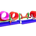 Automated Mechanical Conveyor System With Colored Components And Long Structure