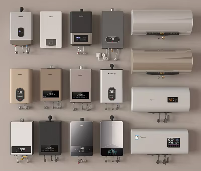 Various Modern Water Heaters With Different Designs For Home Use 3d model