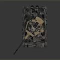 Vintage Military Tank With Long Cannon Tracks And Number 114 On Turret