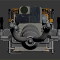 Detailed Automotive Parts With Yellow Casing And Blue Mechanical Components