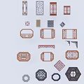 Traditional Wooden Grilles Lattices And Window Designs With Various Patterns