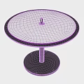 Modern Round Side Table With White Top And Black Base Sleek Design 3d model
