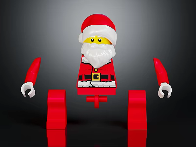 Festive Christmas Themed Furniture Decorative Ornament With Lego Santa Design 3d model