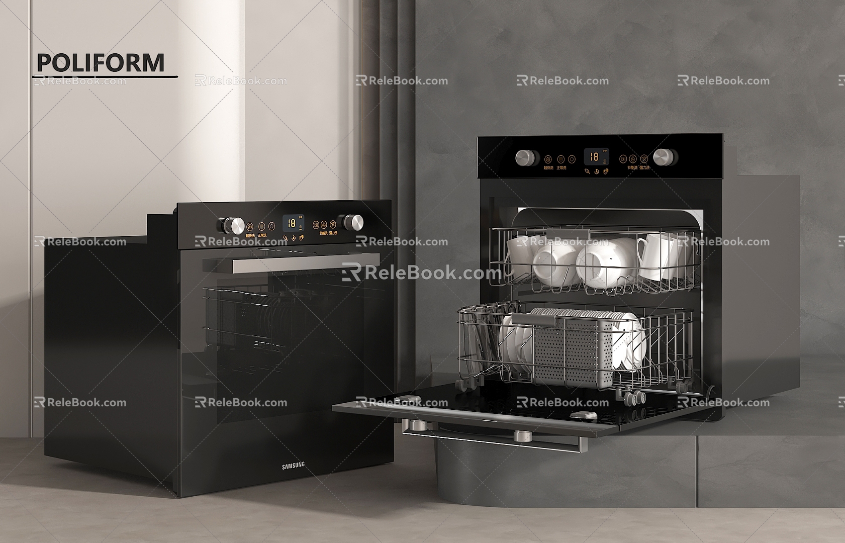 Dishwasher disinfection cabinet 3d model