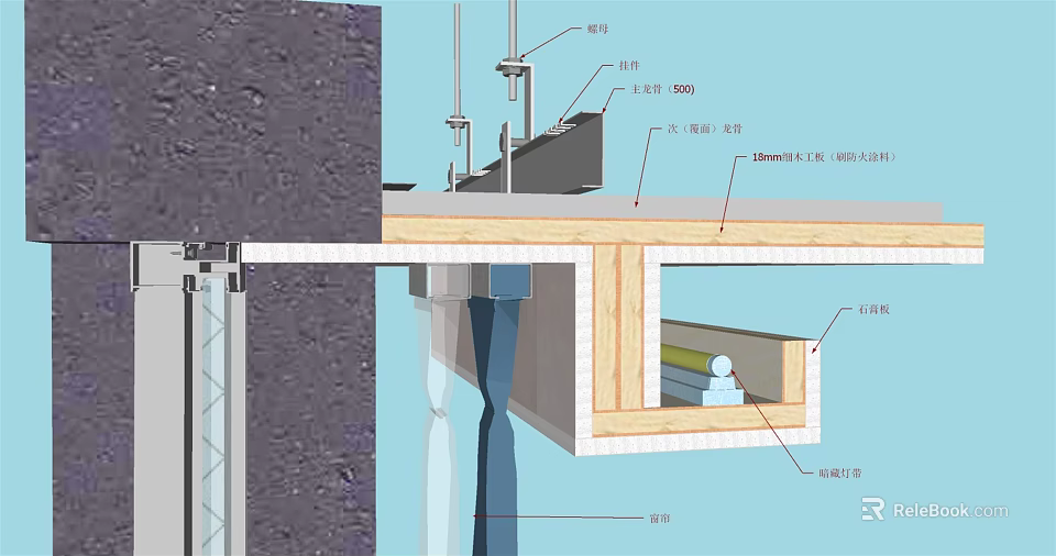 Hardware Tools for Building Installation with Expansion Screws Mounting Brackets and Wooden Beams 3d model 