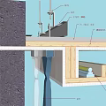 Modern node curtain box curved ceiling decoration process node 3d model