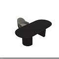 Elegant Dining Table Set With Beige Upholstered Chairs And Dark Wood Oval Tabletop